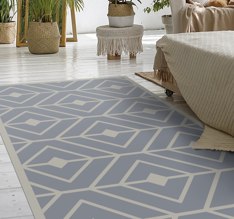 Soft geometric pattern bedroom vinyl rug - TenStickers