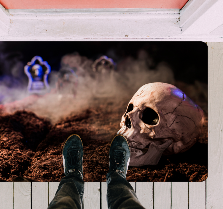 Spooky Skull halloween vinyl rug - TenStickers