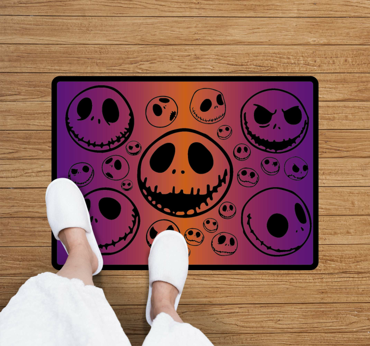 Spooky Skulls Pattern halloween vinyl rug - TenStickers