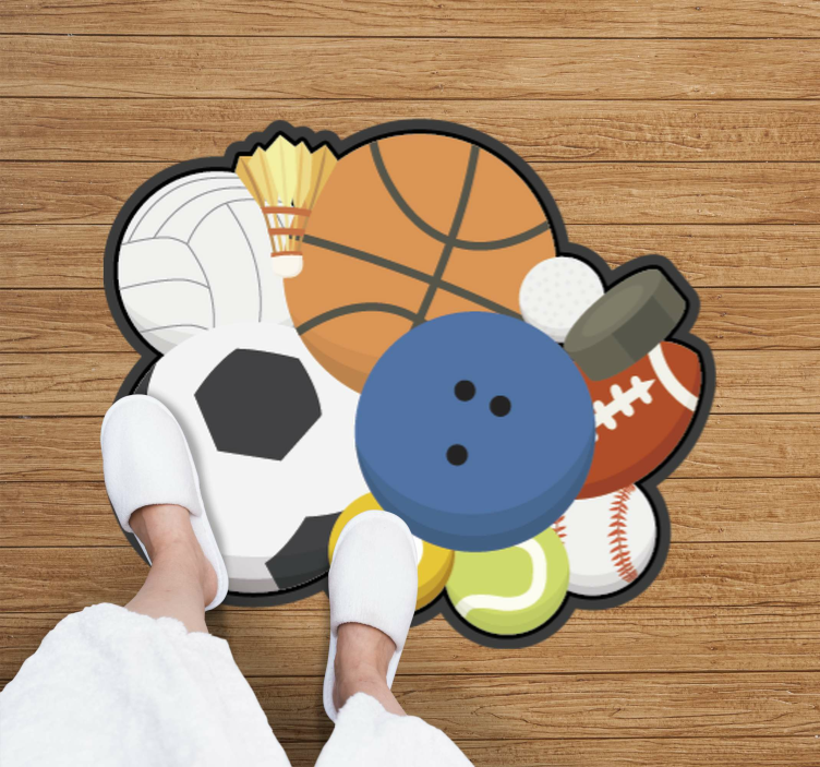Sports Collage game vinyl rug - TenStickers