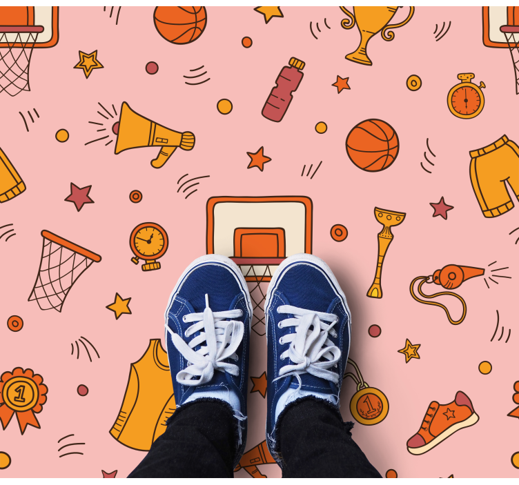 Sporty Fun Elements game vinyl rug - TenStickers