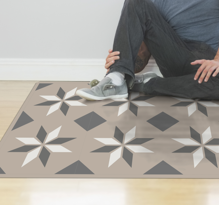 Star patterns beige vinyl rug - TenStickers