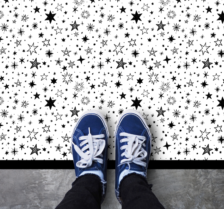 Star vinyl rug in starry night design - TenStickers