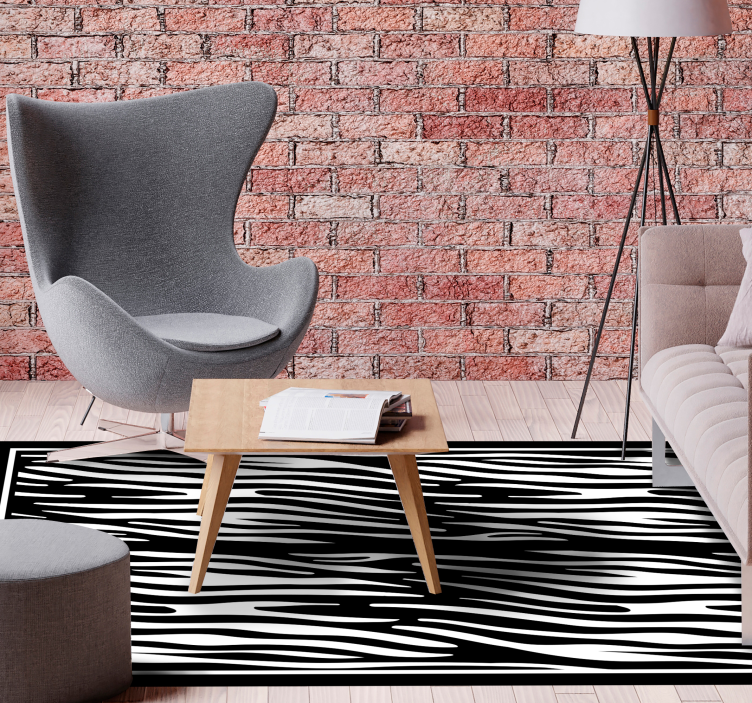 Striking Zebra Pattern animal print vinyl rug - TenStickers