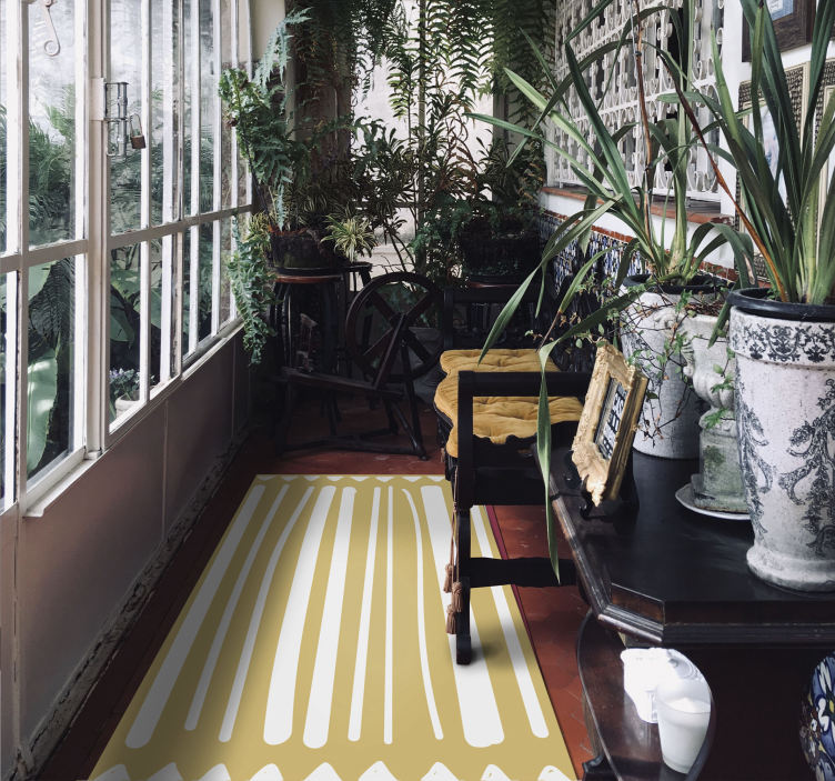 Striped Sunshine striped vinyl rug - TenStickers