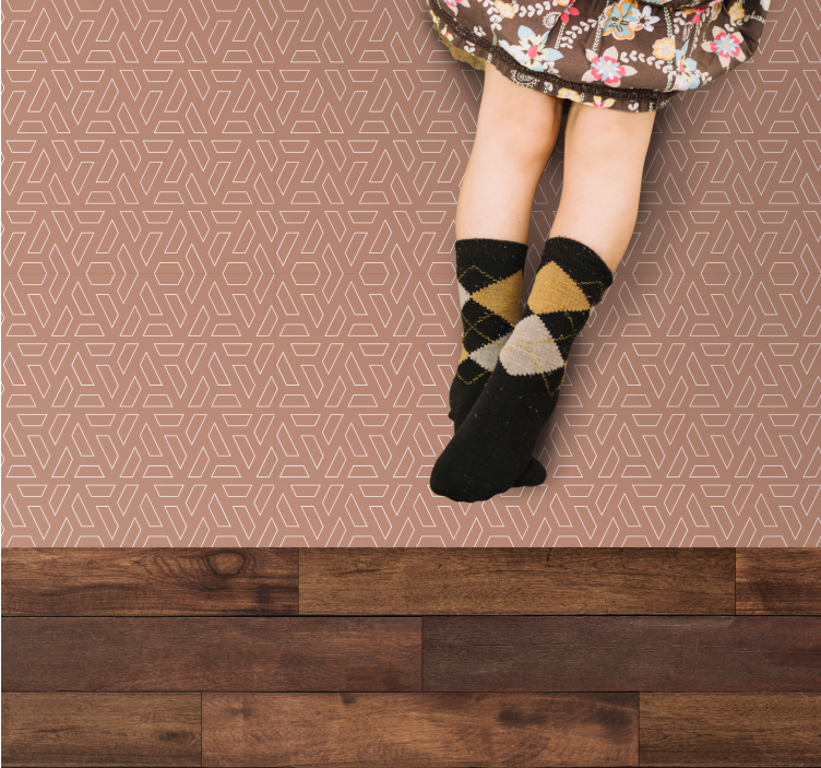 Stylish brown element geometric vinyl rug - TenStickers