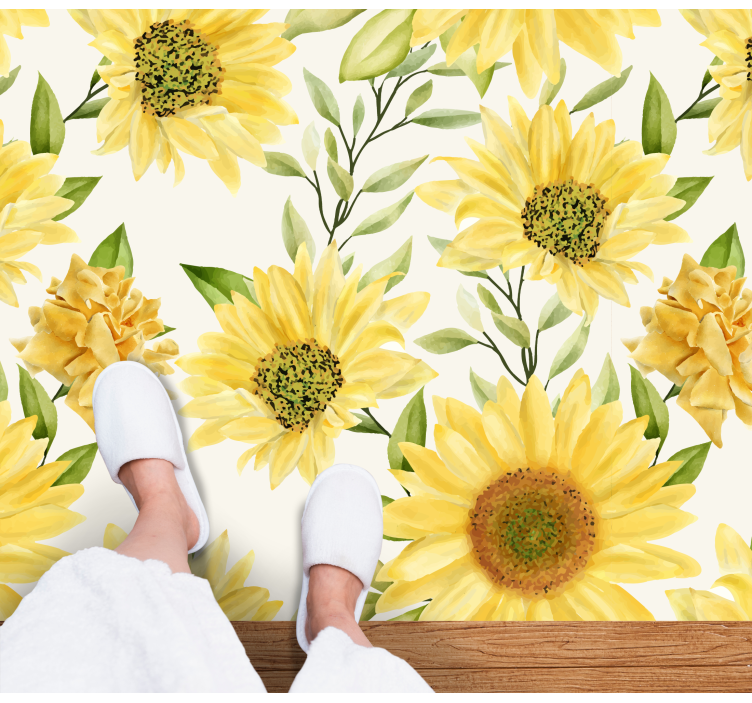Sunflower Flower Composition floral vinyl rug - TenStickers