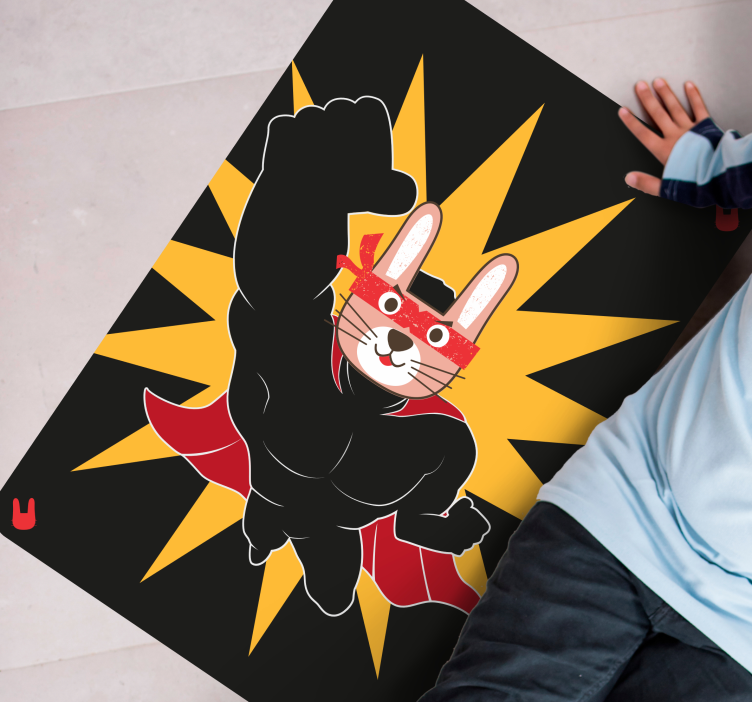 Superhero Bunny Adventure playroom carpet - TenStickers