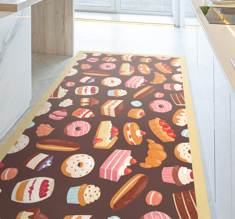 Sweet Treats Pattern kids vinyl rug - TenStickers