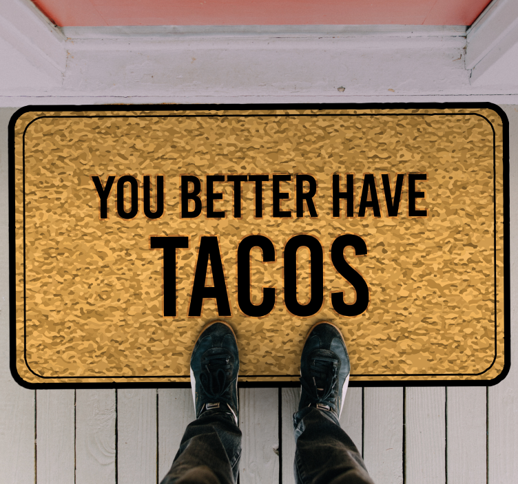 Tacos Welcome Message custom rug - TenStickers