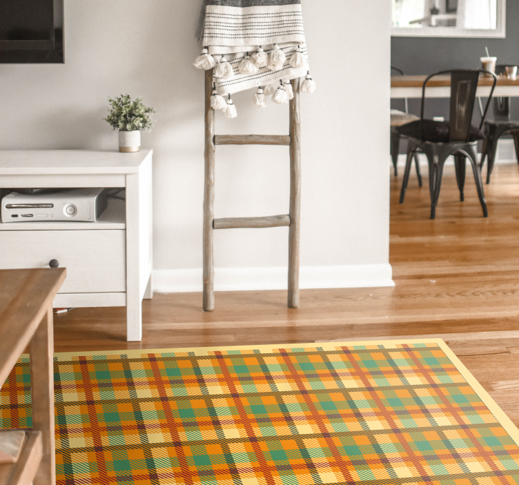 Tartan Plaid Pattern striped vinyl rug - TenStickers