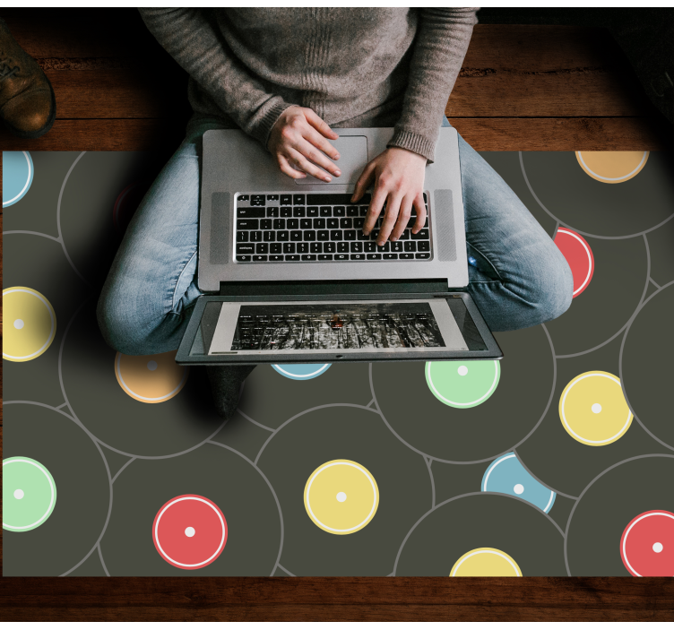 Teen vinyl rug vibrant vinyl discs - TenStickers