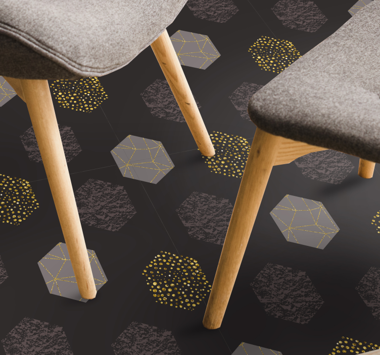 Textured Hexagon Pattern geometric vinyl rug - TenStickers