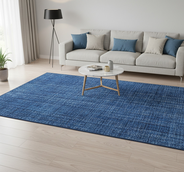 Textured vinyl rug in blue fabric effect - TenStickers