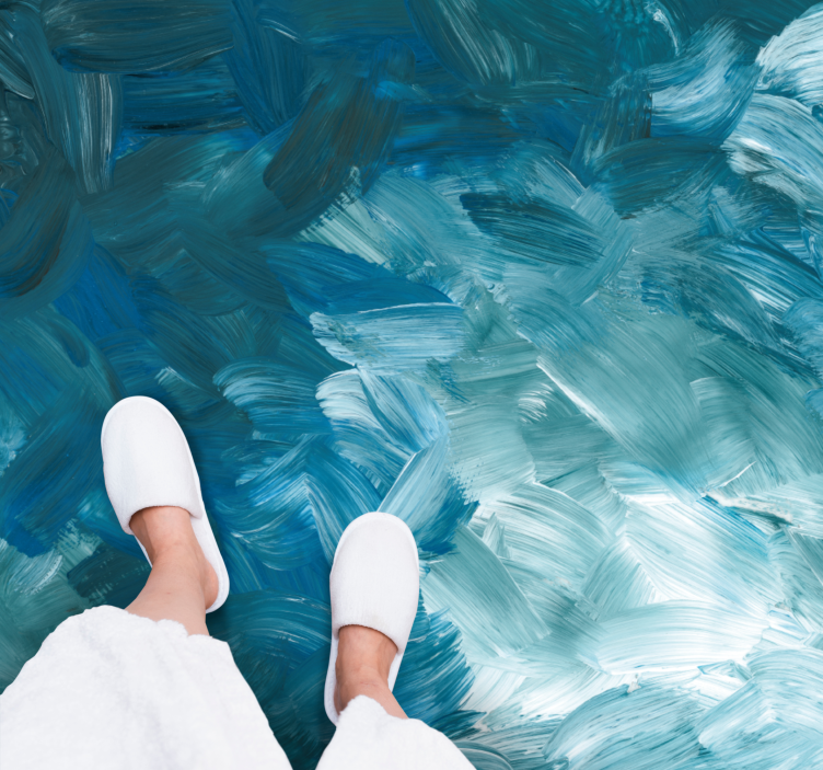 Textured vinyl rug oceanic brush strokes - TenStickers