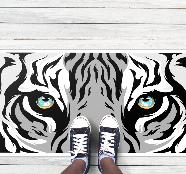 Tiger Gaze Graphic animal print vinyl rug - TenStickers