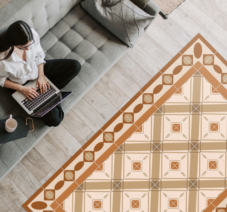 Tile-Inspired Pattern tile vinyl rug - TenStickers
