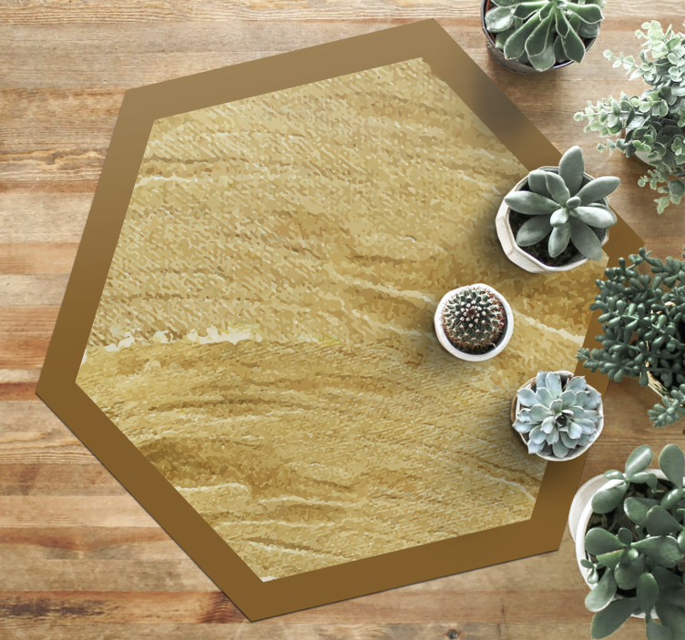 Hexagonal grain texture wood effect vinyl rug - TenStickers