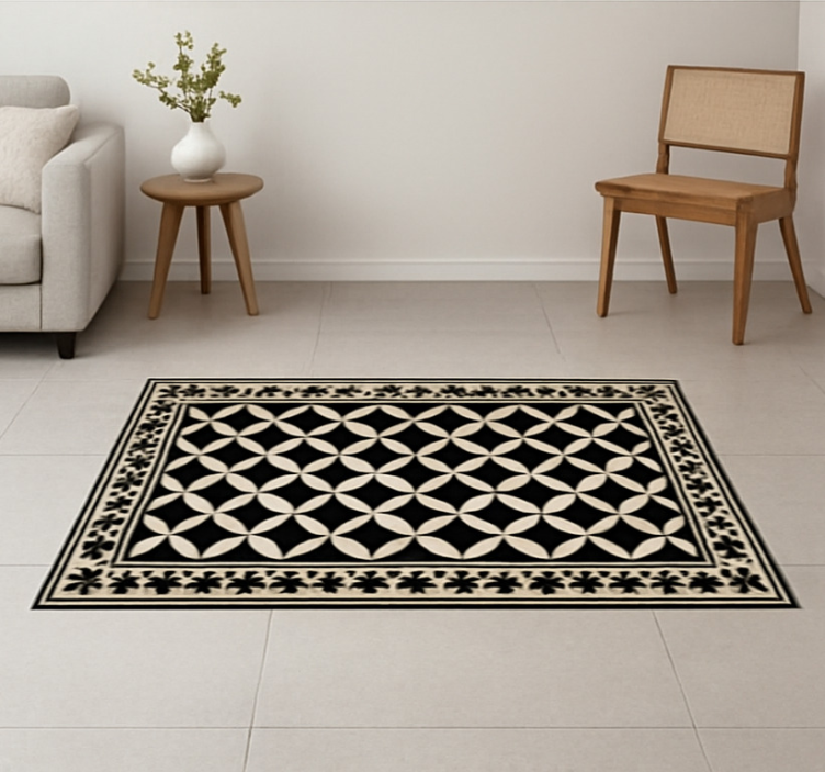 Traditional Spanish design living room vinyl rug - TenStickers