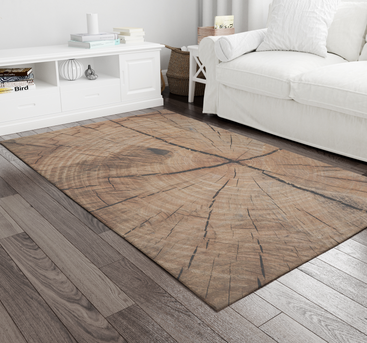 Tree-Ring Texture wood effect vinyl rug - TenStickers
