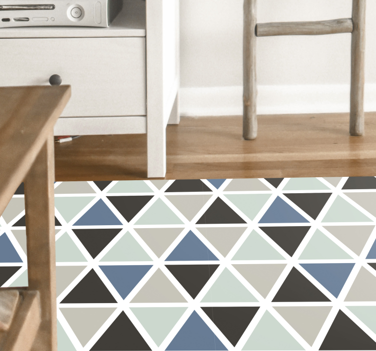 Triangular Color Sections geometric vinyl rug - TenStickers