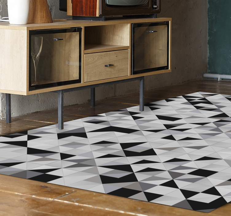 Triangular Contrast Pattern geometric vinyl rug - TenStickers