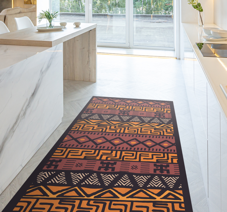 Tribal geometric patterns ethnic vinyl rug - TenStickers