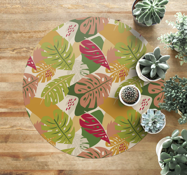 Tropical Foliage Pattern floral rug - TenStickers