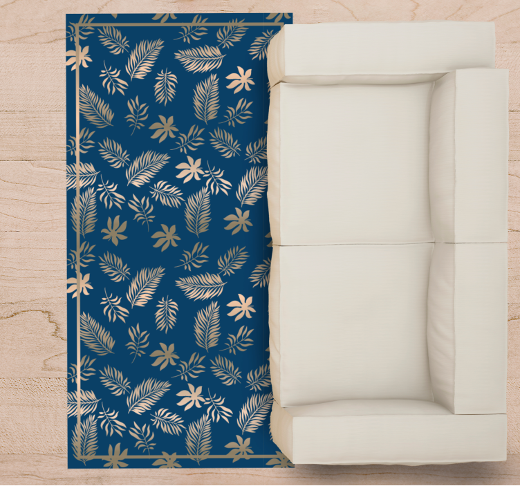 Tropical Leaf Pattern floral vinyl rug - TenStickers