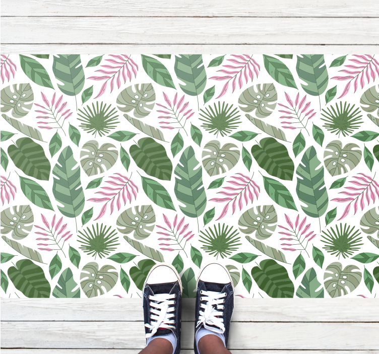 Tropical minimalitic garden plants floral rug - TenStickers