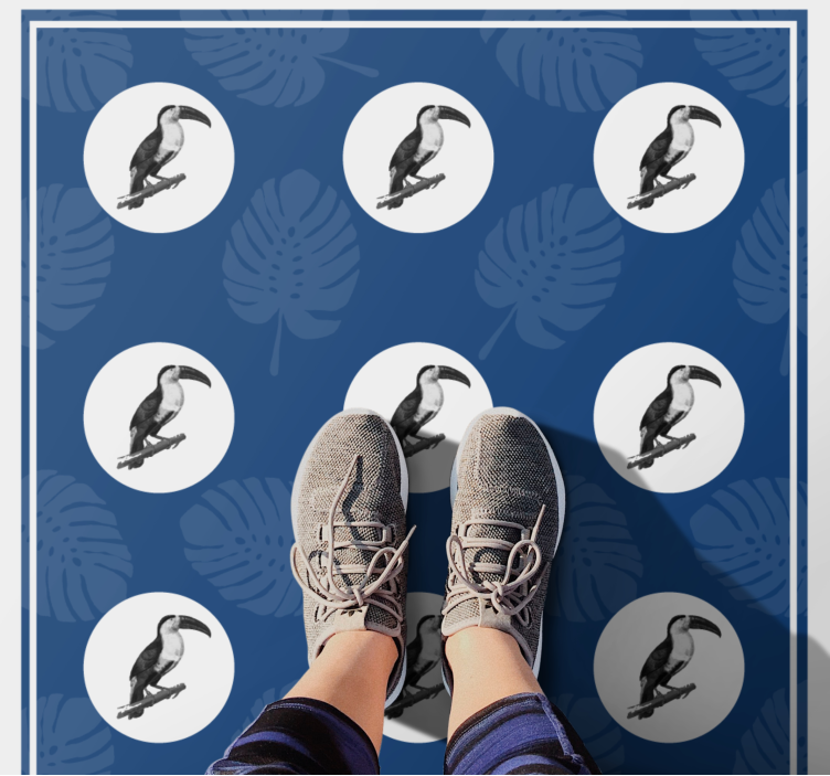 Tropical Toucan Pattern animal vinyl rug - TenStickers