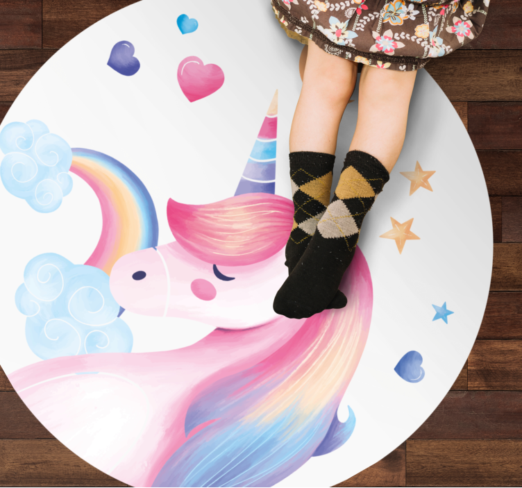 Unicorn Fantasy kids vinyl rug - TenStickers
