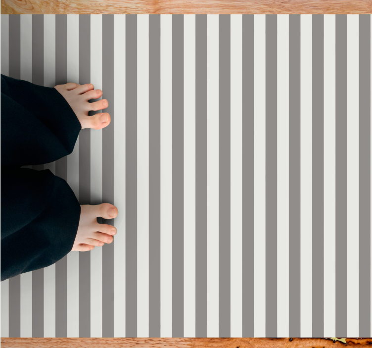 Vertical gray lines striped vinyl rug - TenStickers