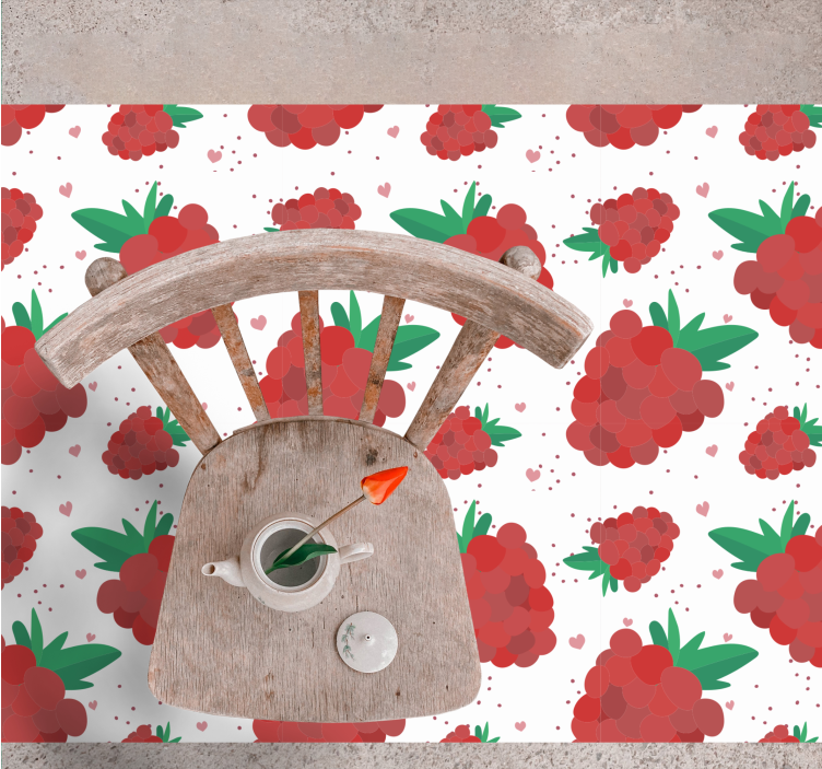Vibrant Berry Pattern floral vinyl rug - TenStickers