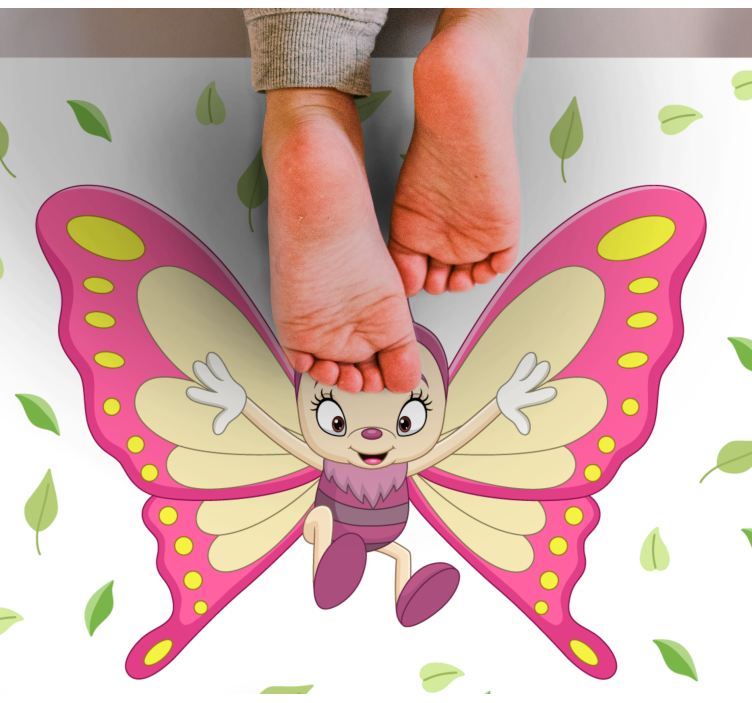 Vibrant Butterfly Figure kids vinyl rug - TenStickers