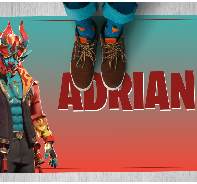 Gaming character with name teen vinyl rug - TenStickers