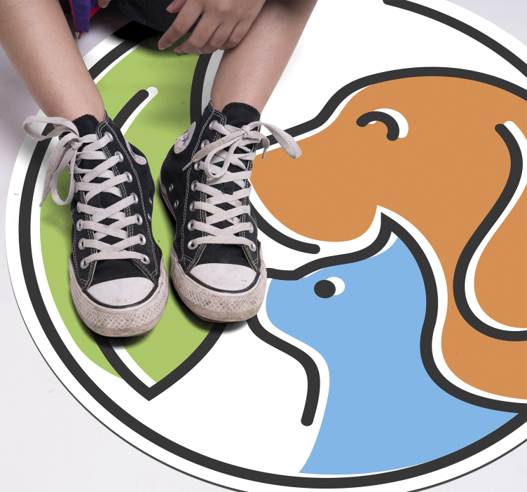 Abstract creature faces animal vinyl rug - TenStickers