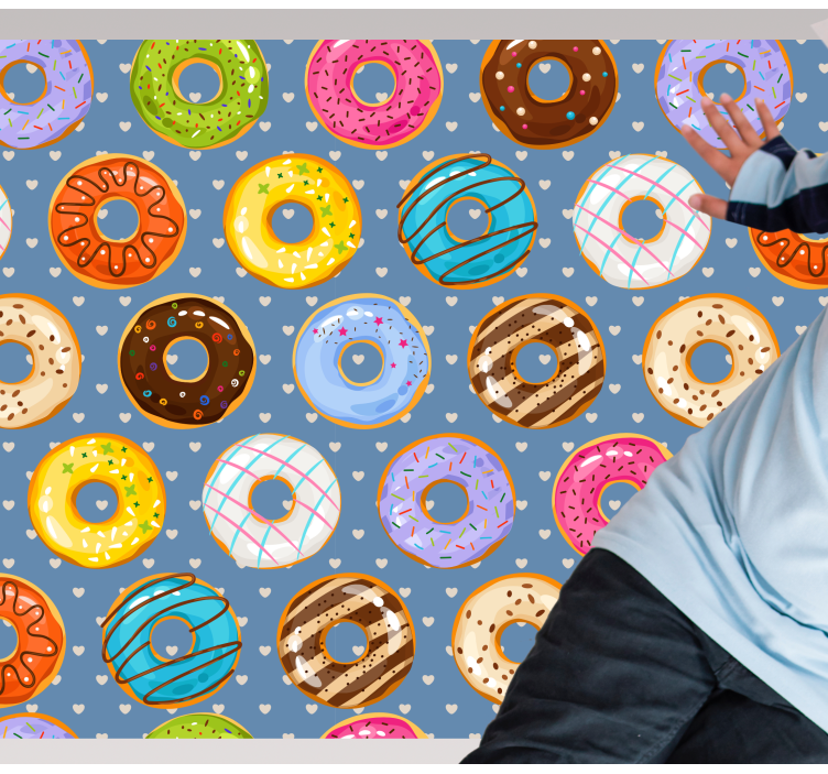 Vibrant donut motif kitchen vinyl rug - TenStickers