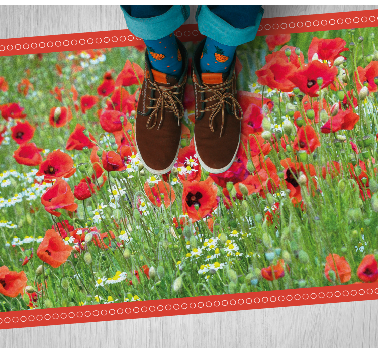 Realistic poppy field floral vinyl rug - TenStickers