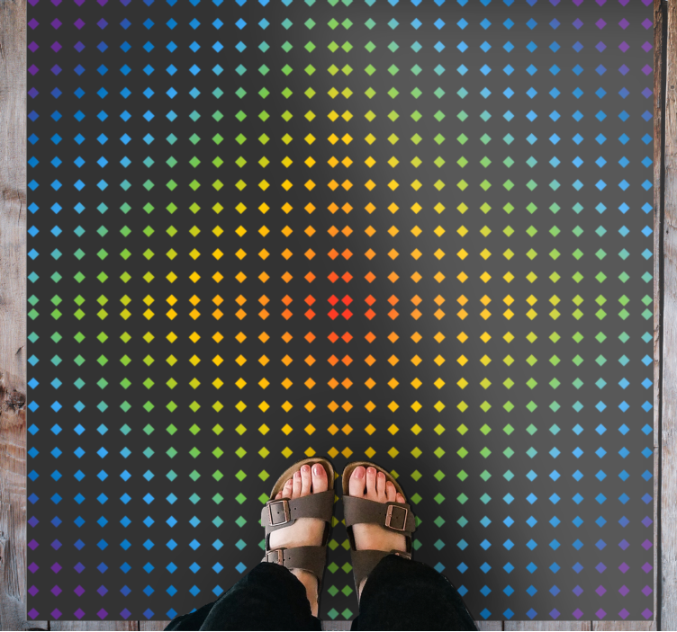 Rainbow diamond design teen vinyl rug - TenStickers