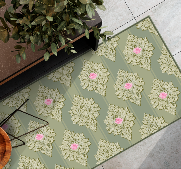 Vintage Floral Pattern Decor floral rug - TenStickers