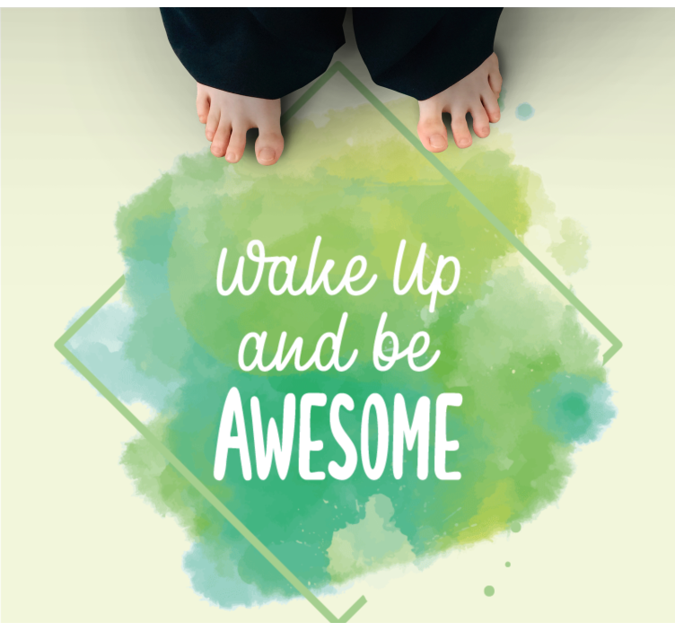 Wake up awesome custom rug - TenStickers
