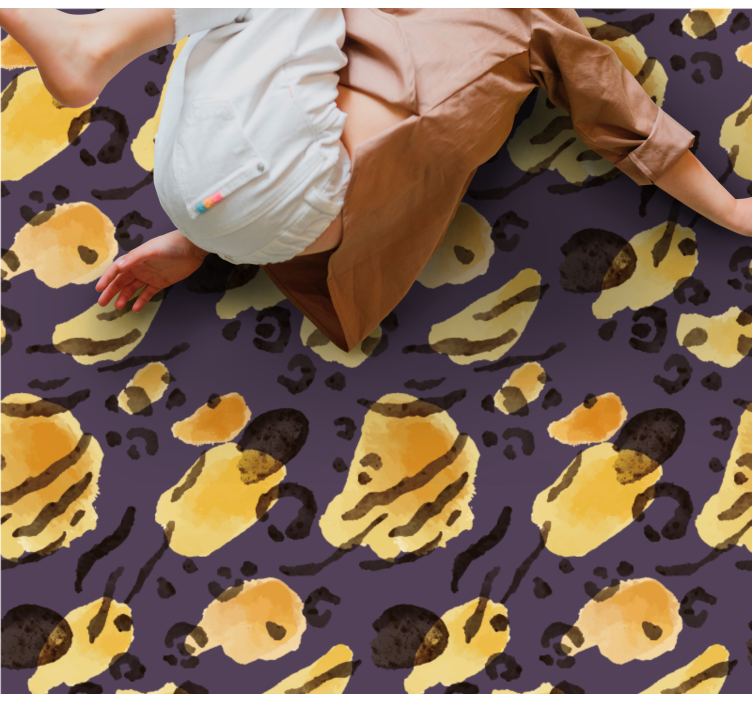 Aquarella tiger spots animal print vinyl rug - TenStickers