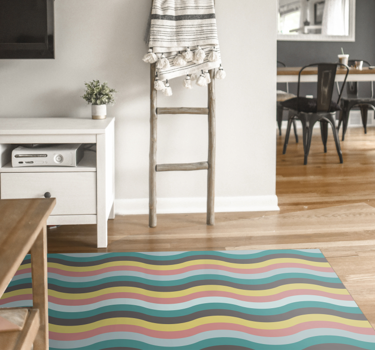 Wavy Striped Pattern striped vinyl rug - TenStickers