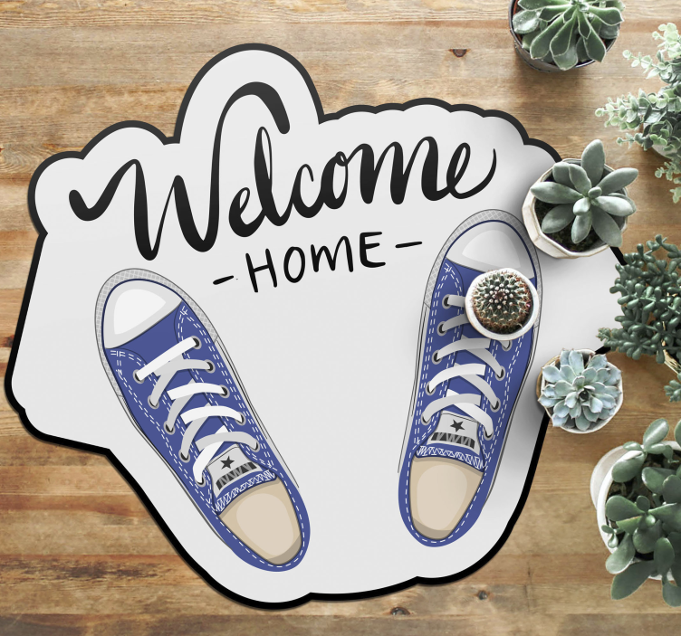 Welcome Home Shoes entrance hall vinyl rug - TenStickers