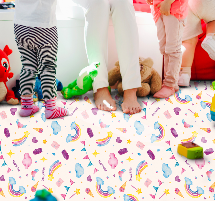 Whimsical Childhood Imagery kids vinyl rug - TenStickers