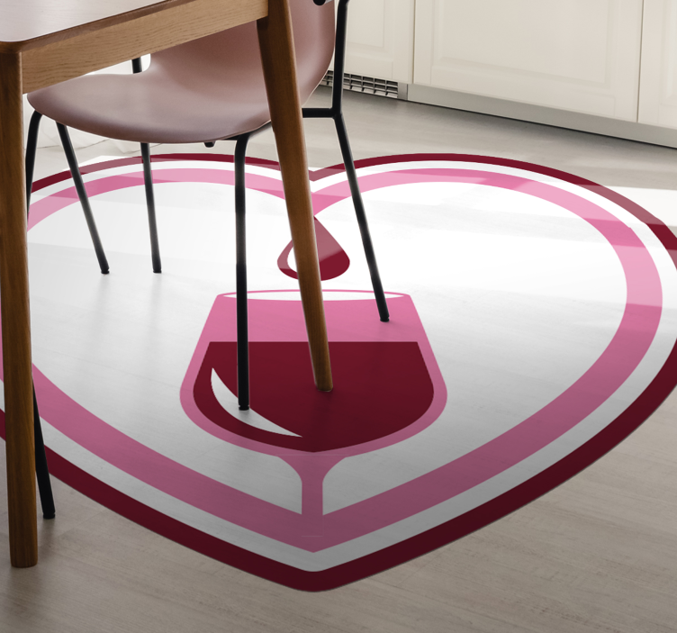 Wine Heart kitchen vinyl rug - TenStickers