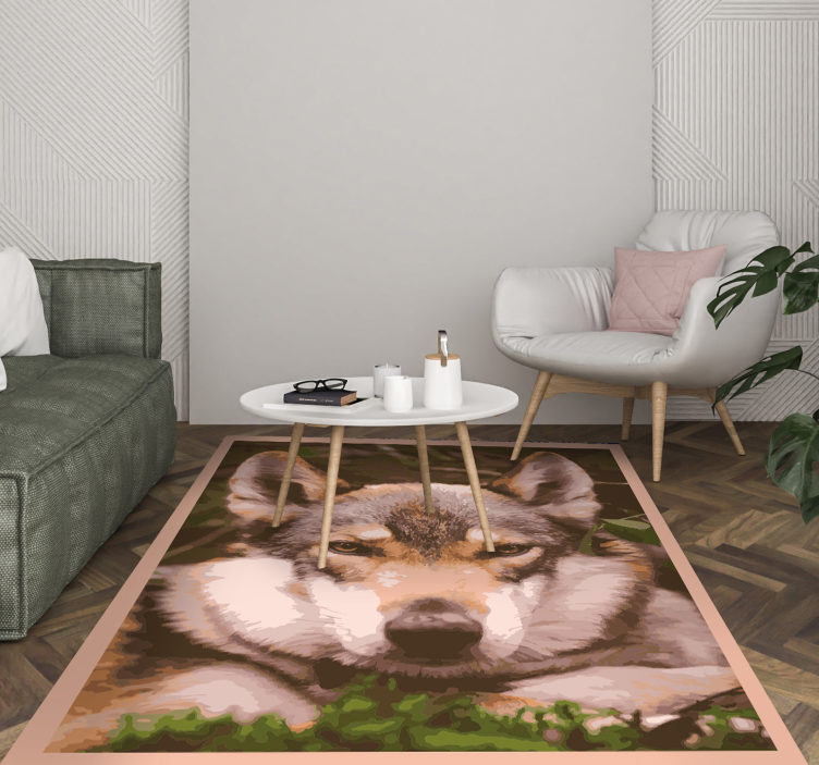 Wolf head design animal vinyl rug - TenStickers