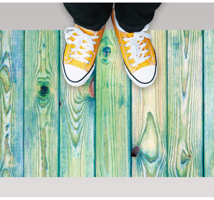 Green Plank Style wood effect vinyl rug - TenStickers
