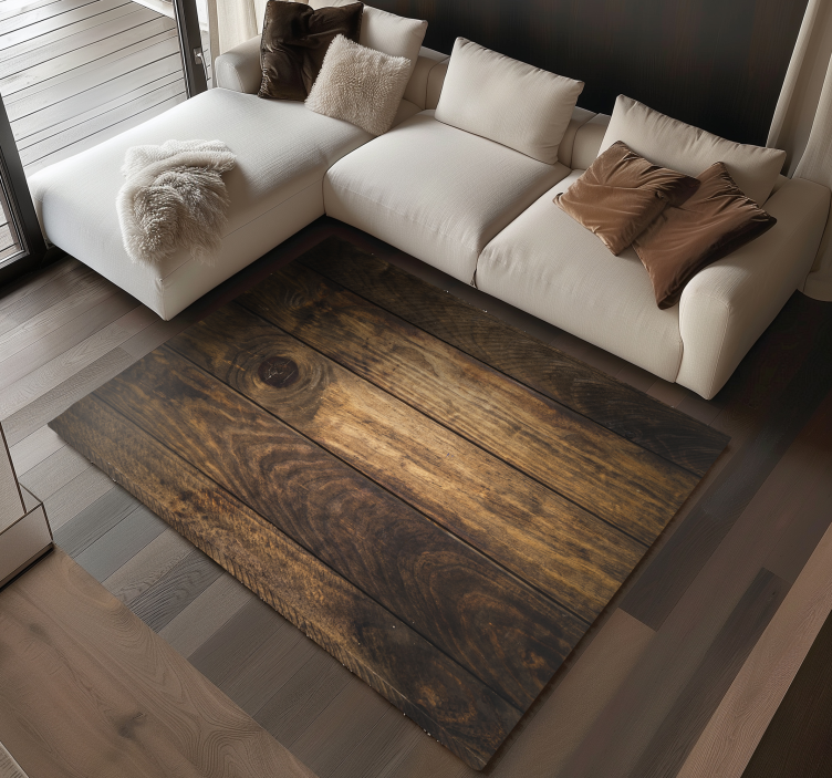 aged boards wood effect vinyl rug - TenStickers